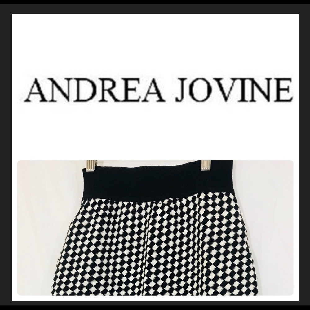 Andrea jovine petite black & white stretchy skirt